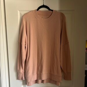 Aerie Pink Crewneck Sweater Soft Knit